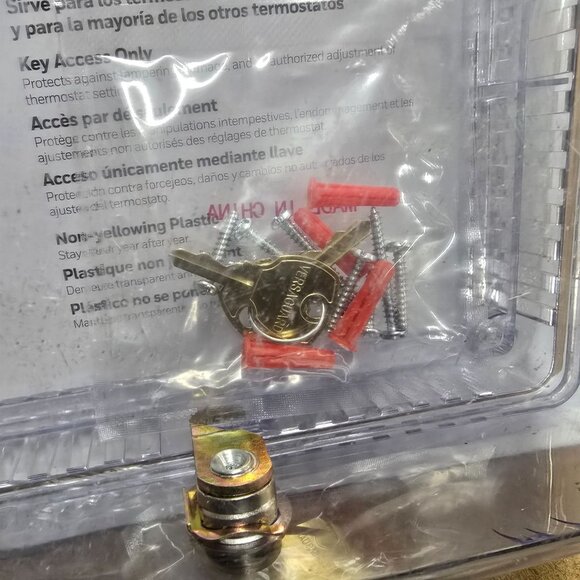 Thermostat Cover Guard Lock Keys Mounting Hardware - Picture 4 of 6